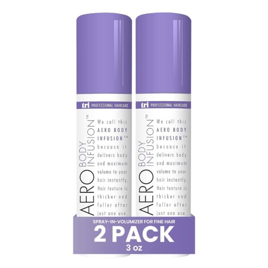 TRI Aero Body Infusion Spray-In Volumizer - Perfect for On-the-Go Volume & Shine, Enhanced Texture, Weightless Formula for Root Lift & Fullness, Versatile Style for All Hair Types - 3 oz (2 Pack)