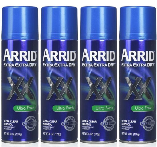 ARRID XX Ultra Clear Anti-Perspirant Deodorant Spray, Ultra Fresh 6 oz (Pack of 4)